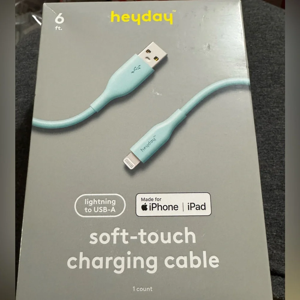Target Heyday Soft-Touch Charging Cable - Light Blue. Lightning to USB A. 3/$15